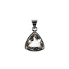 Zilveren hanger bergkristal | driehoek facet 1,5 x 1,5 cm
