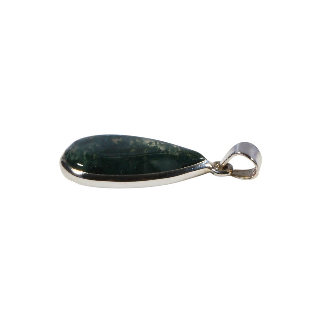 Zilveren hanger mosagaat | druppel 2,6 x 1,3 cm Zilveren hanger mosagaat | druppel 2,6 x 1,3 cm