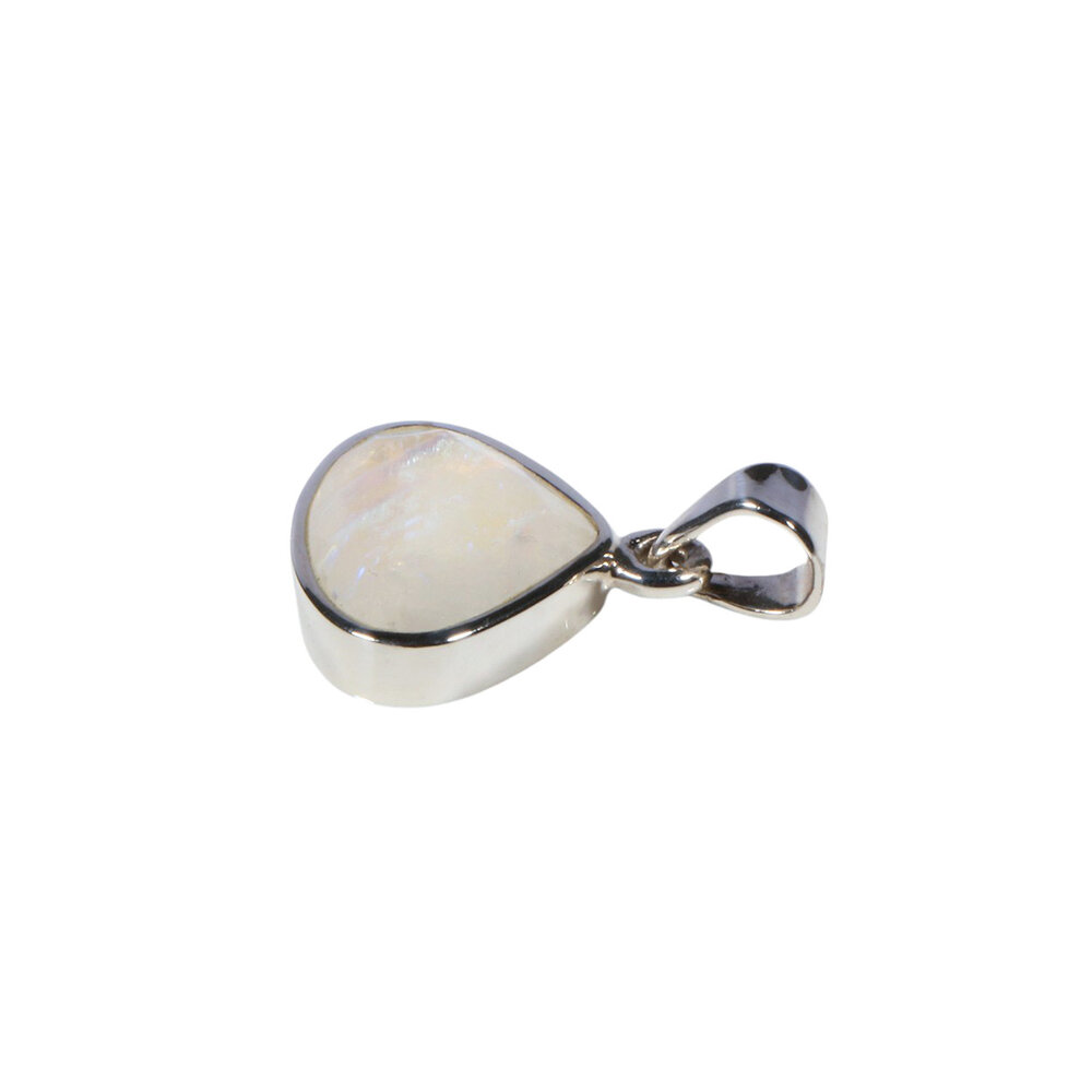 Zilveren hanger maansteen (regenboog) | druppel (facet) 1,4 x 1,8 cm Zilveren hanger maansteen (regenboog) | druppel (facet) 1,4 x 1,8 cm