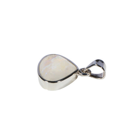 Zilveren hanger maansteen (regenboog) | druppel (facet) 1,4 x 1,8 cm Zilveren hanger maansteen (regenboog) | druppel (facet) 1,4 x 1,8 cm