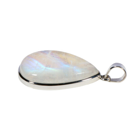Zilveren hanger maansteen (regenboog) | druppel 3,5 x 2,4 cm Zilveren hanger maansteen (regenboog) | druppel 3,5 x 2,4 cm