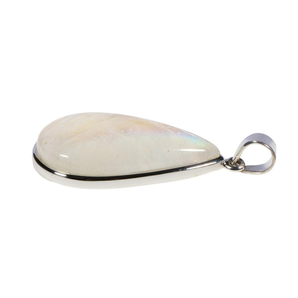 Zilveren hanger maansteen (regenboog) | druppel 3,9 x 2,2 cm Zilveren hanger maansteen (regenboog) | druppel 3,9 x 2,2 cm