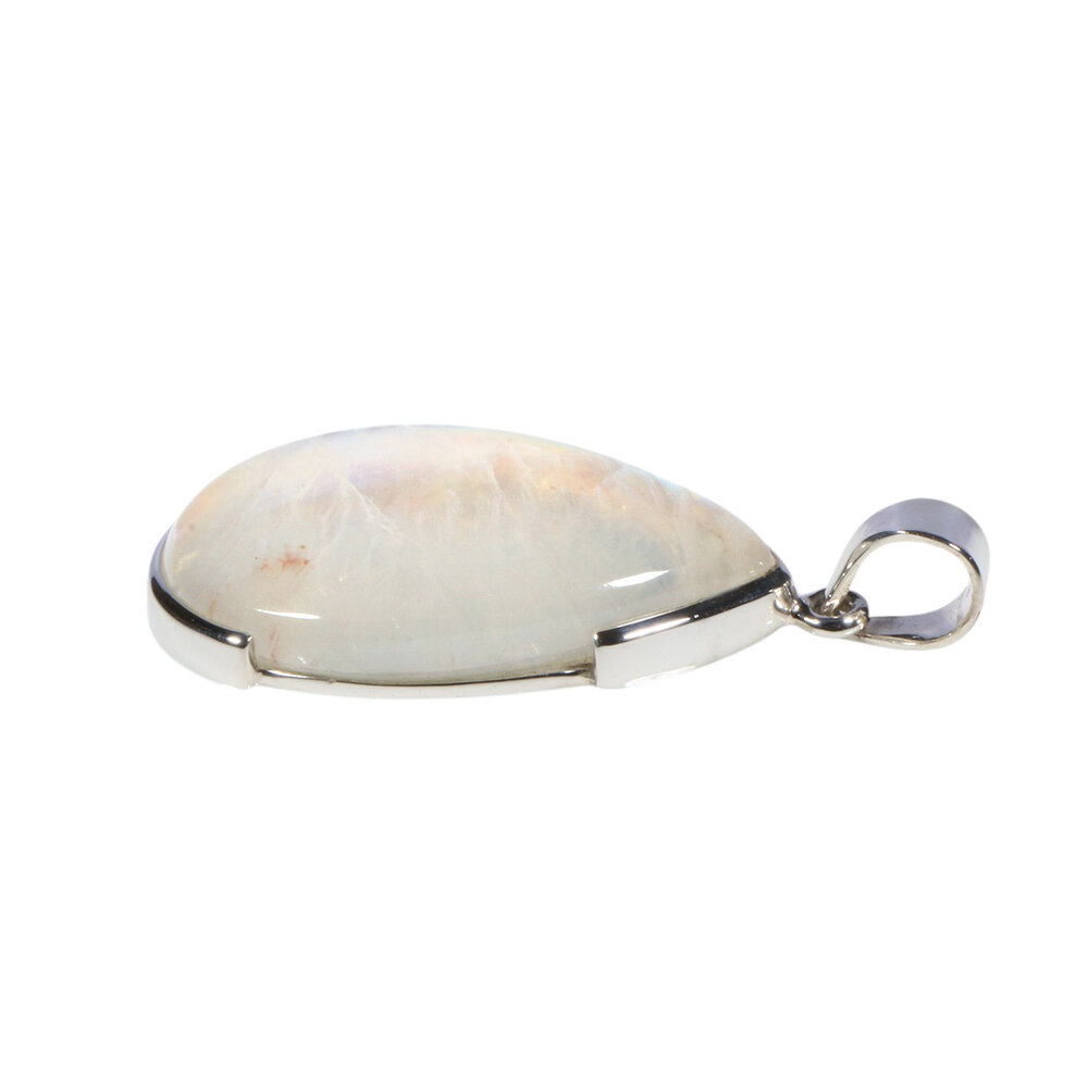 Zilveren hanger maansteen (regenboog) | druppel 3,6 x 2,2 cm Zilveren hanger maansteen (regenboog) | druppel 3,6 x 2,2 cm