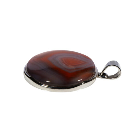 Zilveren hanger agaat (Botswana) | rond 3,1 cm Zilveren hanger agaat (Botswana) | rond 3,1 cm