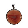 Zilveren hanger agaat (Botswana) | rond 3,2 cm Zilveren hanger agaat (Botswana) | rond 3,2 cm