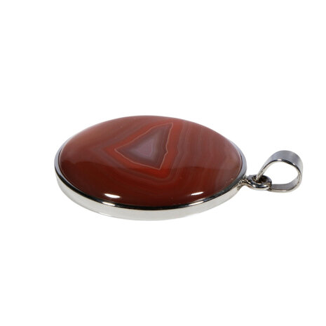 Zilveren hanger agaat (Botswana) | rond 3,2 cm Zilveren hanger agaat (Botswana) | rond 3,2 cm