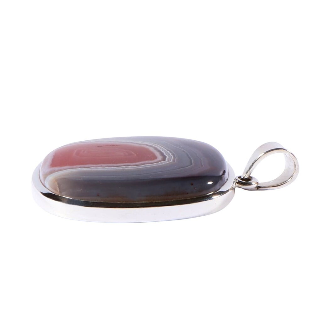 Zilveren hanger agaat (Botswana) | vierkant 3,2 x 3 cm Zilveren hanger agaat (Botswana) | vierkant 3,2 x 3 cm