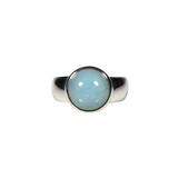 Zilveren ring aquamarijn maat 19 1/2 | rond 1,1 cm Zilveren ring aquamarijn maat 19 1/2 | rond 1,1 cm