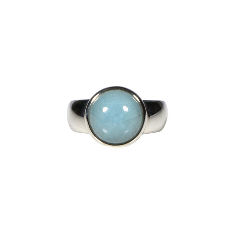 Zilveren ring aquamarijn maat 19 1/2 | rond 1,1 cm Zilveren ring aquamarijn maat 19 1/2 | rond 1,1 cm