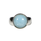 Zilveren ring aquamarijn maat 17 1/2 | rond 1,9 cm Zilveren ring aquamarijn maat 17 1/2 | rond 1,9 cm