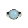 Zilveren ring aquamarijn maat 17 1/2 | rond 1,9 cm Zilveren ring aquamarijn maat 17 1/2 | rond 1,9 cm