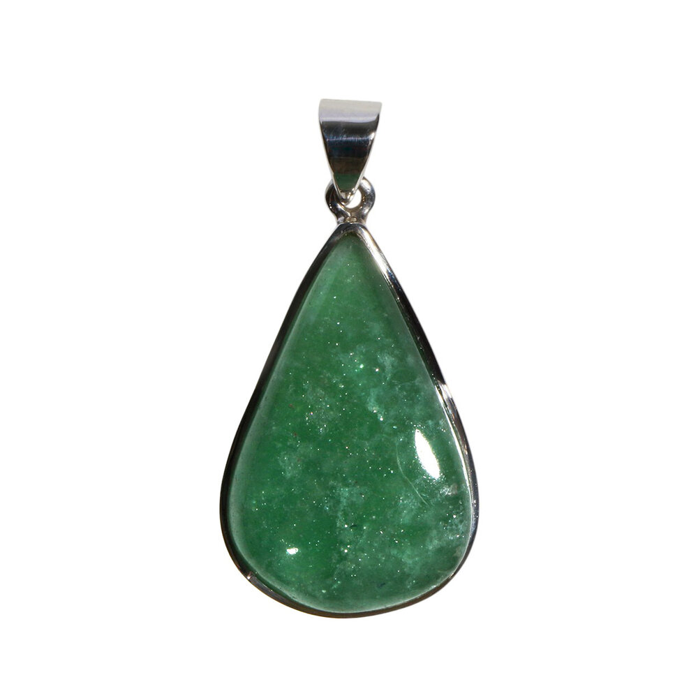 Zilveren hanger aventurijn | druppel 3,2 x 2,1 cm (2)