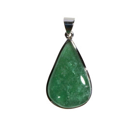 Zilveren hanger aventurijn | druppel 3,2 x 2,1 cm (2)