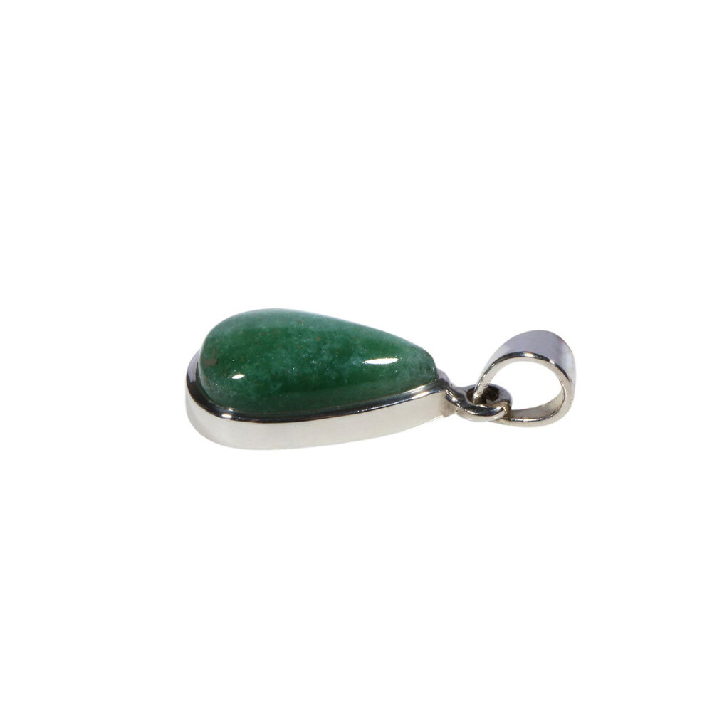 Zilveren hanger aventurijn | druppel 1,8 x 1,1 cm Zilveren hanger aventurijn | druppel 1,8 x 1,1 cm