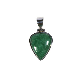 Zilveren hanger aventurijn | druppel 2,1 x 1,7 cm