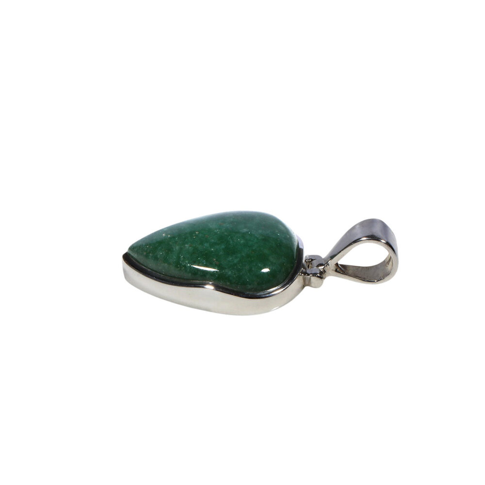 Zilveren hanger aventurijn | druppel 2,1 x 1,7 cm
