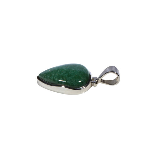 Zilveren hanger aventurijn | druppel 2,1 x 1,7 cm