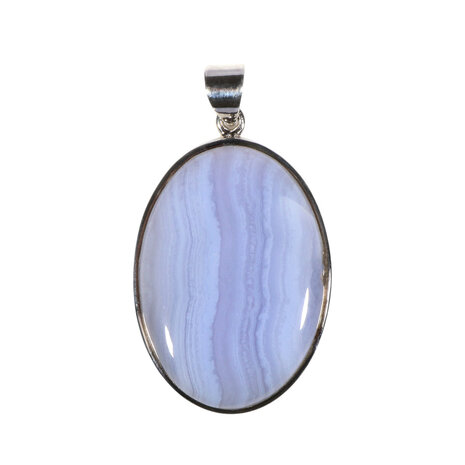 Zilveren hanger chalcedoon | ovaal 3,7 x 2,6 cm Zilveren hanger chalcedoon | ovaal 3,7 x 2,6 cm