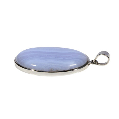 Zilveren hanger chalcedoon | ovaal 3,7 x 2,6 cm Zilveren hanger chalcedoon | ovaal 3,7 x 2,6 cm