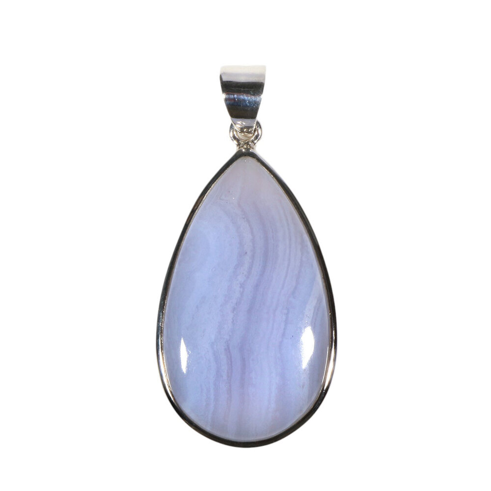 Zilveren hanger chalcedoon | druppel 3,6 x 2,1 cm Zilveren hanger chalcedoon | druppel 3,6 x 2,1 cm