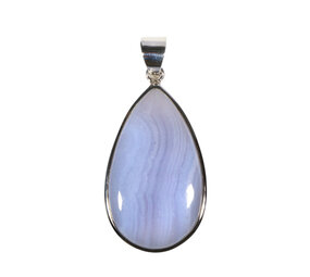 Zilveren hanger chalcedoon | druppel 3,6 x 2,1 cm Zilveren hanger chalcedoon | druppel 3,6 x 2,1 cm