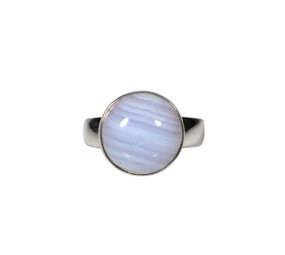 Zilveren ring chalcedoon maat 19 | rond 1,4 cm Zilveren ring chalcedoon maat 19 | rond 1,4 cm