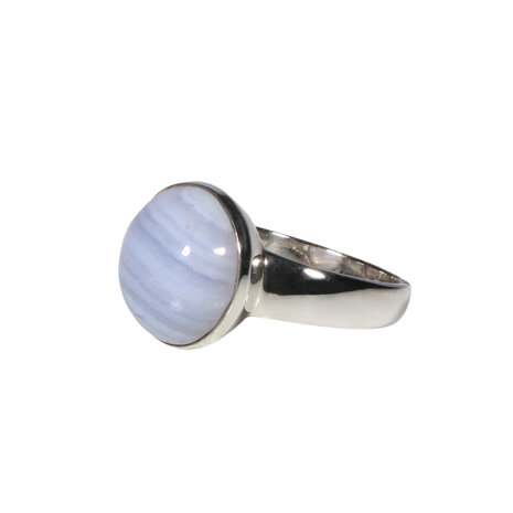 Zilveren ring chalcedoon maat 19 | rond 1,4 cm Zilveren ring chalcedoon maat 19 | rond 1,4 cm