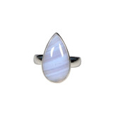 Zilveren ring chalcedoon maat 18 (licht verstelbaar)| druppel 2,0 x 1,1 cm Zilveren ring chalcedoon maat 18 (licht verstelbaar)| druppel 2,0 x 1,1 cm
