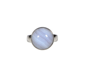 Zilveren ring chalcedoon maat 17 | rond 1,3 cm Zilveren ring chalcedoon maat 17 | rond 1,3 cm