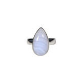 Zilveren ring chalcedoon maat 18 (licht verstelbaar) | druppel 1,8 x 1,0 cm Zilveren ring chalcedoon maat 18 (licht verstelbaar) | druppel 1,8 x 1,0 cm