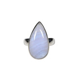 Zilveren ring chalcedoon maat 19 (licht verstelbaar)| druppel 2,4 x 1,3 cm Zilveren ring chalcedoon maat 19 (licht verstelbaar)| druppel 2,4 x 1,3 cm