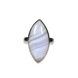 Zilveren ring chalcedoon maat 18 1/2 (licht verstelbaar)| markies 2,7 x 1,3 cm Zilveren ring chalcedoon maat 18 1/2 (licht verstelbaar)| markies 2,7 x 1,3 cm