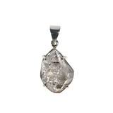 Zilveren hanger Herkimer diamant facet | druppel 2,3 x 1,7 cm