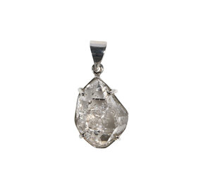 Zilveren hanger Herkimer diamant facet | druppel 2,3 x 1,7 cm Zilveren hanger Herkimer diamant facet | druppel 2,3 x 1,7 cm