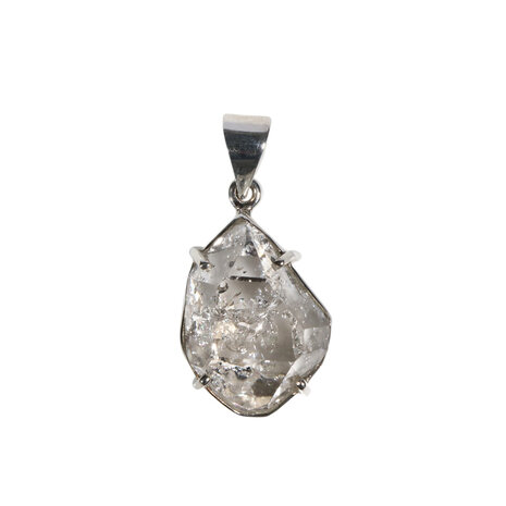 Zilveren hanger Herkimer diamant facet | druppel 2,3 x 1,7 cm Zilveren hanger Herkimer diamant facet | druppel 2,3 x 1,7 cm