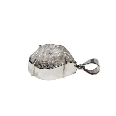 Zilveren hanger Herkimer diamant facet | druppel 2,3 x 1,7 cm Zilveren hanger Herkimer diamant facet | druppel 2,3 x 1,7 cm