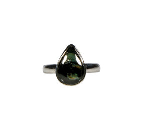 Zilveren ring nuummiet maat 18 1/2 | druppel 1,4 x 1 cm Zilveren ring nuummiet maat 18 1/2 | druppel 1,4 x 1 cm