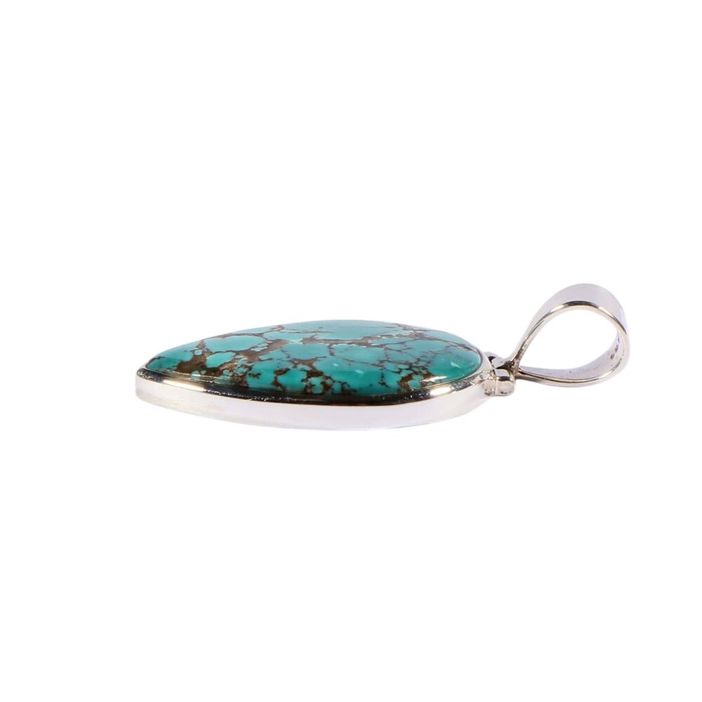Zilveren hanger turkoois | druppel 2,7 x 2,1 cm Zilveren hanger turkoois | druppel 2,7 x 2,1 cm