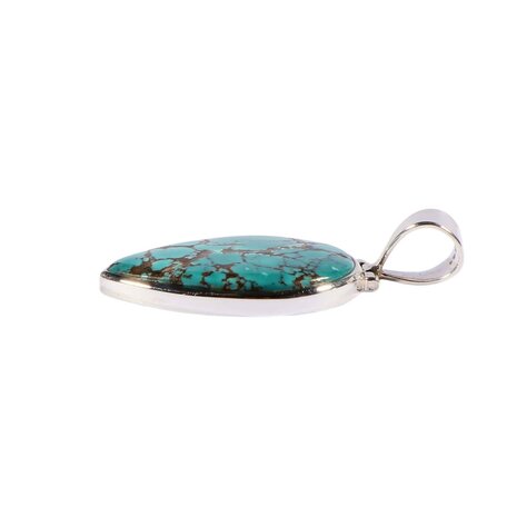 Zilveren hanger turkoois | druppel 2,7 x 2,1 cm Zilveren hanger turkoois | druppel 2,7 x 2,1 cm