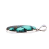 Zilveren hanger turkoois | ovaal gezet 3,7 x 1,7 cm Zilveren hanger turkoois | ovaal gezet 3,7 x 1,7 cm