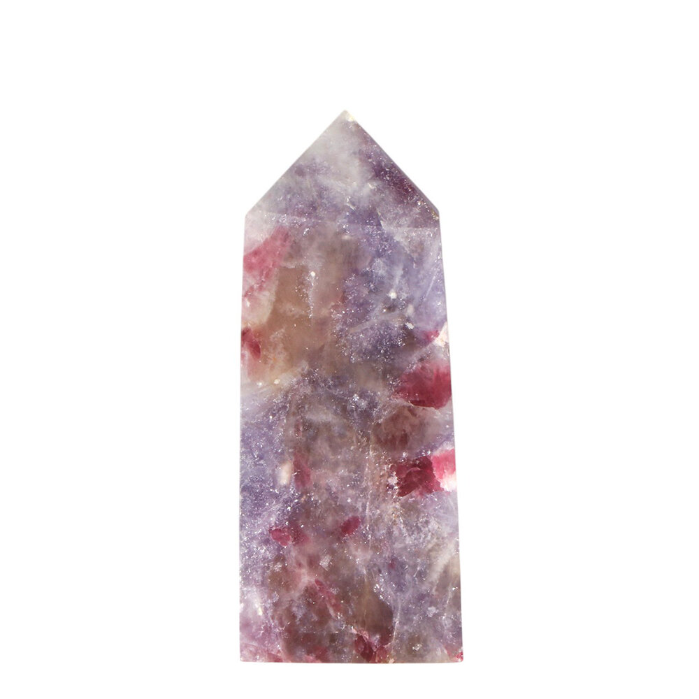 Lepidoliet met roze toermalijn (unicorn stone) obelisk 5,5 - 6,5 cm Lepidoliet met roze toermalijn (unicorn stone) obelisk 5,5 - 6,5 cm