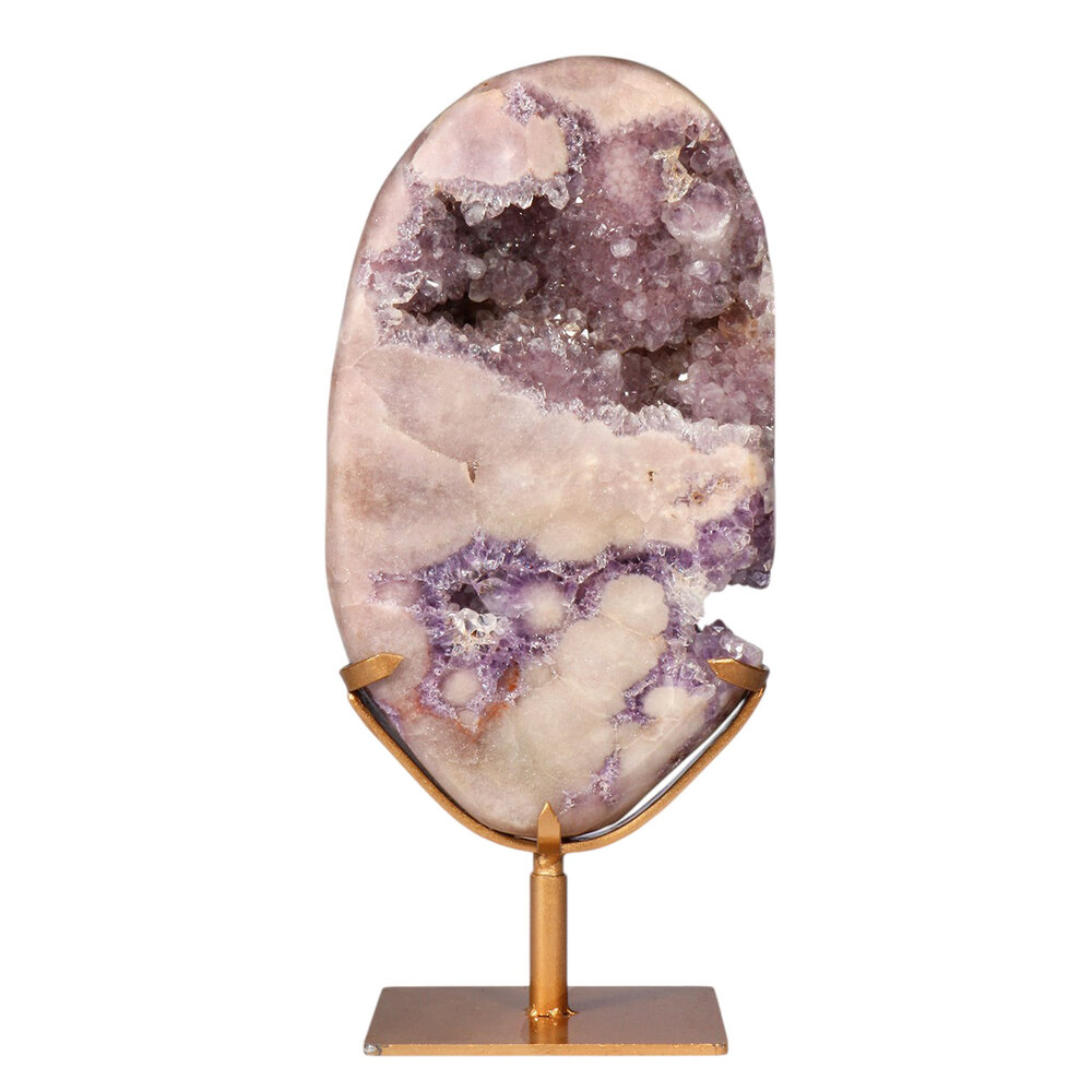Amethist (roze) A-kwaliteit cluster op standaard 30,2 x 17,7 x 5,9 cm | 6,13 kg Amethist (roze) A-kwaliteit cluster op standaard 30,2 x 17,7 x 5,9 cm | 6,13 kg