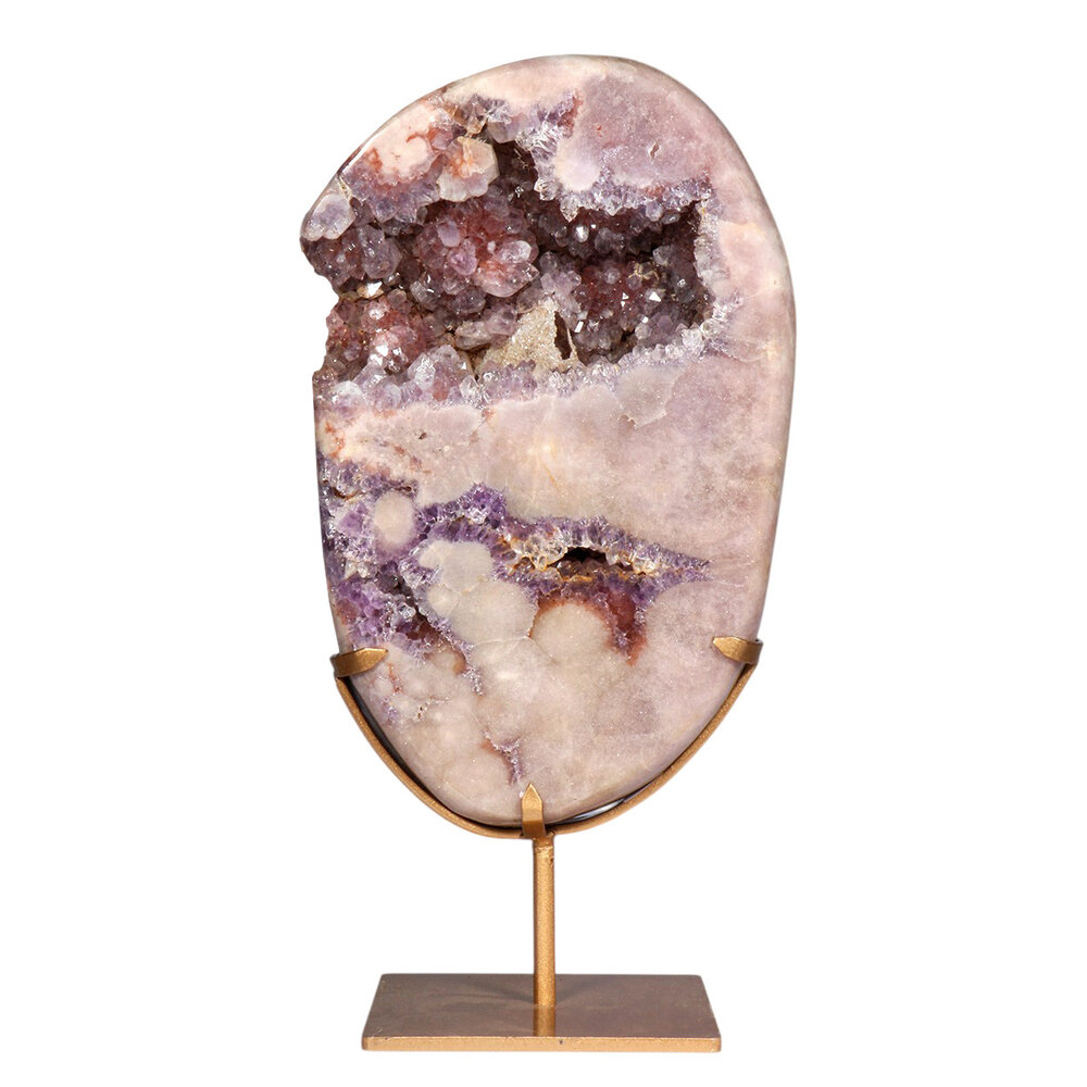 Amethist (roze) A-kwaliteit cluster op standaard 33,5 x 20,5 x 6,6 cm | 8,82 kg Amethist (roze) A-kwaliteit cluster op standaard 33,5 x 20,5 x 6,6 cm | 8,82 kg