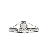 Zilveren ring bergkristal maat 17 1/2 | rond boogje Zilveren ring bergkristal maat 17 1/2 | rond boogje