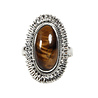 Zilveren ring tijgeroog maat 21 1/2 | ovaal grote rand Zilveren ring tijgeroog maat 21 1/2 | ovaal grote rand