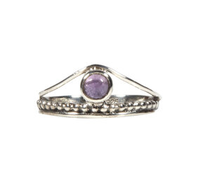 Zilveren ring amethist maat 17 1/2 | rond boogje Zilveren ring amethist maat 17 1/2 | rond boogje