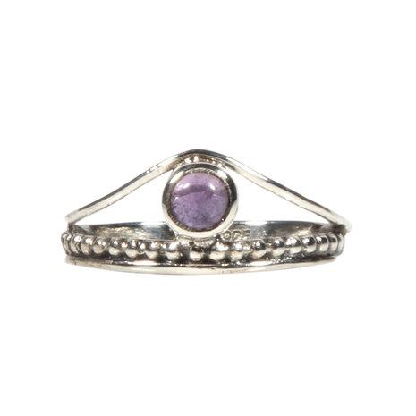 Zilveren ring amethist maat 17 1/2 | rond boogje Zilveren ring amethist maat 17 1/2 | rond boogje