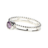 Zilveren ring amethist maat 18 | dubbele rand rond facet Zilveren ring amethist maat 18 | dubbele rand rond facet