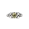 Zilveren ring moldaviet maat 18 1/2 | keltisch ovaal cabochon 7 x 5 mm Zilveren ring moldaviet maat 18 1/2 | keltisch ovaal cabochon 7 x 5 mm