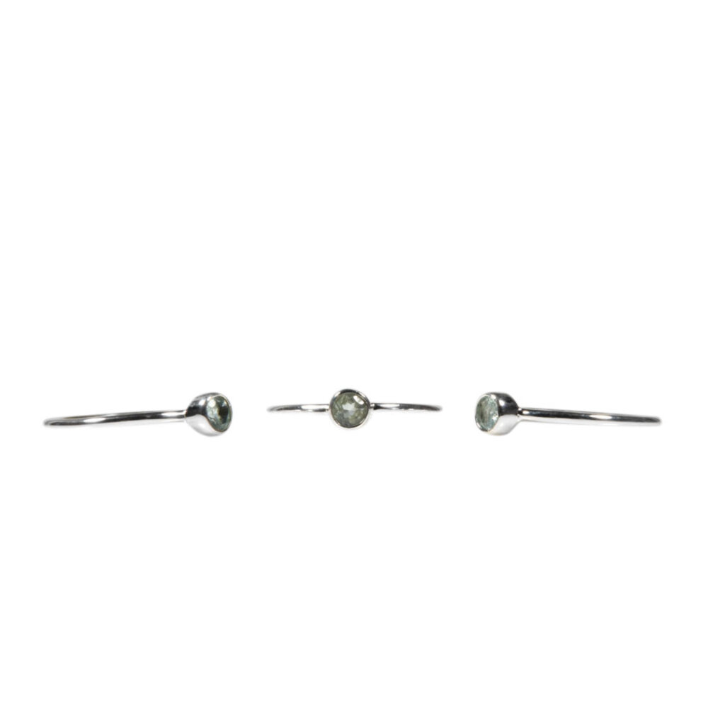 Zilveren ring aquamarijn maat 18 | rond facet 5 mm